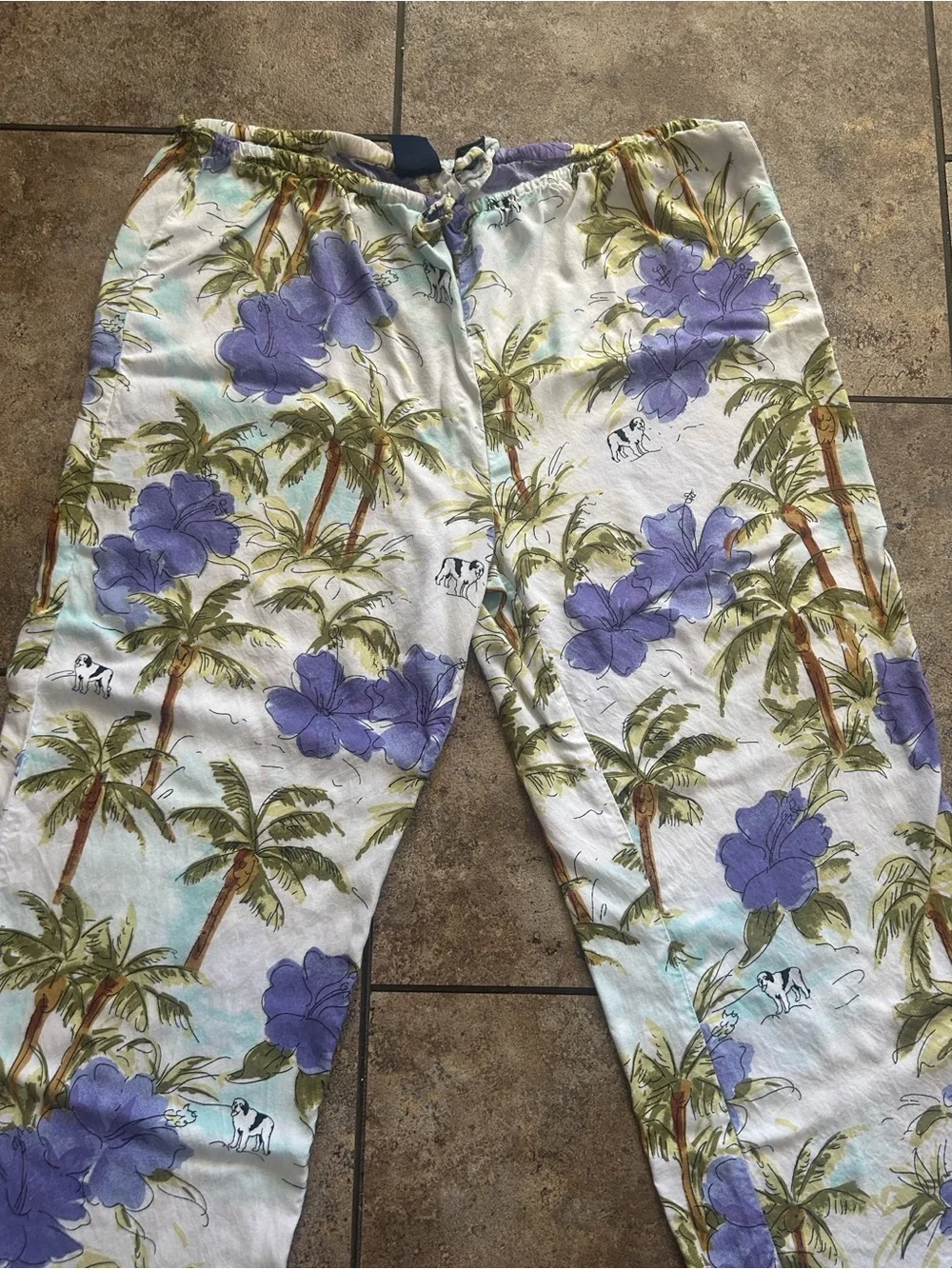 Big Dogs Vintage 90’s Men's Tropical Hawaiian Lounge / Pj Beach Pants Unisex